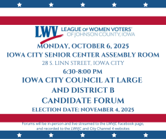 Iowa City Council Candidate Forum