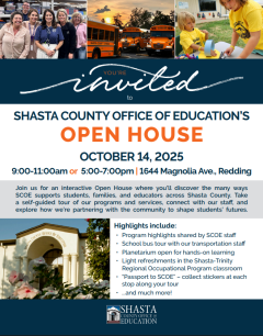 Shasta County Office of Education's Open House October 14 2025