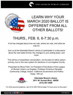 Edendale library voting info flyer