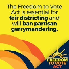 image of words promoting Freedom to Vote Act 