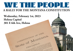 image of first page of Montana Constitution with time and date of rally 