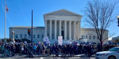 U.S. Supreme Court and demonstrators