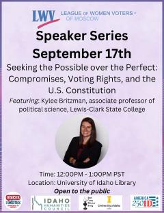 Advertisement for Speaker Series event
