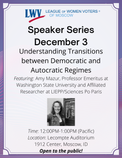 Advertisement for Speaker Series event