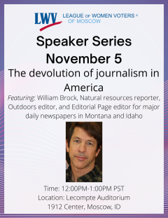 Advertisement for Speaker Series event