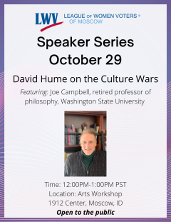 Advertisement for Speaker Series event