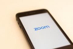 Zoom logo on smartphone