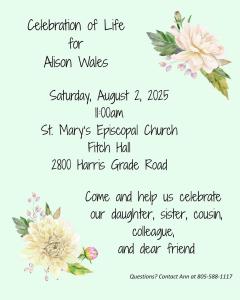 Celebration of Life-Alison Wales