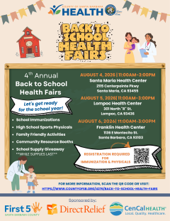 Back to School Health Fair flyer Aug 4 11-3 Santa Maria