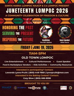 flyer for Juneteenth Celebration Lompoc 2026