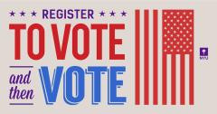 Text reading Register to Vote then Vote