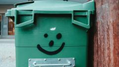 Happy Green Trash Bin
