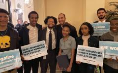Group of young people gathered to lobby for Equal Opportunity