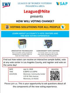 LWV PA League Nite Voter Services 07-19