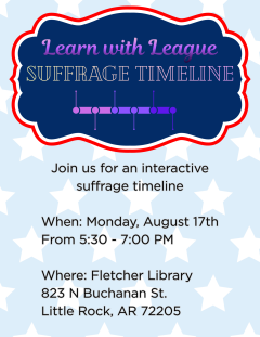Learn with League Suffrage Timeline Flyer