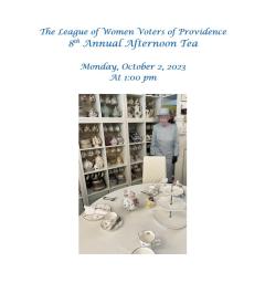 LWV Providence 8th Annual Afternoon Tea Invitation
