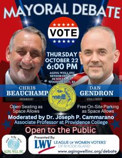Woonsocket Mayoral Debate poster 2026
