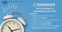 Primary Election reminders 9-9-2026 Primary Election reminders 9-9-2026