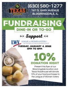 Dine to Donate at Texas Roadhouse, Bloomingdale