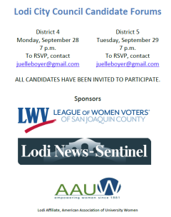 Lodi City Council Candidate Forum info