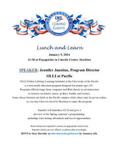 Flyer info for Lunch & Learn