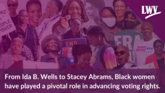 Black Women smiling faces holding signs