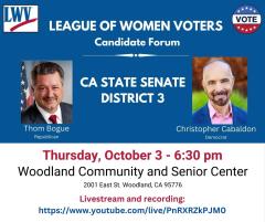 CA State Senate Candidate Forum