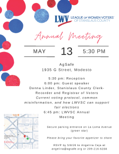 Annual Meeting May 13 5:30 