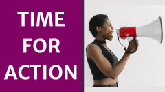 Action Alert (Black woman with megaphone)
