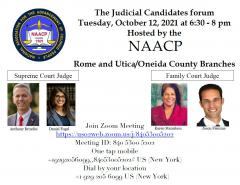 Judicial Candidate forum held by NAACP Rome