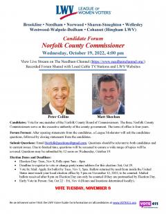 Flyer for County Commissioner Forum
