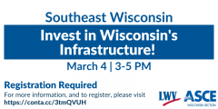 Event posting for a March 4 session on Wisconsin infrastructure.