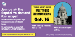 Rally to end gerrymandering at the WI state capitol 10/16