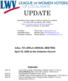 LWV LA April 2026 Update