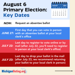 August 6 Primary Election Key Dates