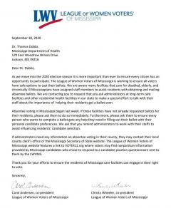 letter to state chief health officer
