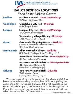 North County Ballot Drop Box Locations list