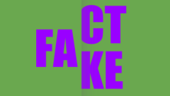 green background, purple letters spell Fact or Fact