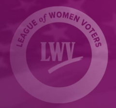 Muted. round LWV logo with square purple border