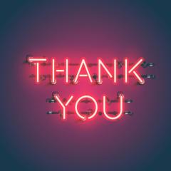 Thank You printed as a neon sign