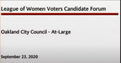 LWVO Candidate Forum City Council At-Large Race