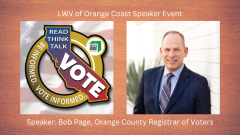 "Read Think Talk Vote" graphic and photo of Bob Page