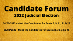 Announcing Judicial Candidate Forum for April 26 2022