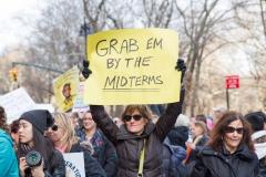 Women with Sign "Grab Them by the Midterms"