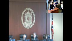 Screenshot of Oxford LWV President speaking at the Butler County Board of Comissioners