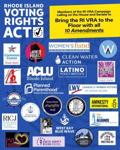 RI Voting Rights Act with coalition member logos