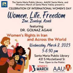 Santa Maria Intnl Women's Day event - Dr. Agahi, speaker