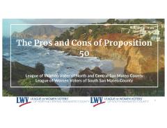 Prop 50 Pros & Cons Recording