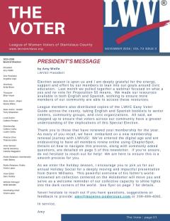 Page 1 of THE VOTER November 2025 newsletter