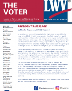 Cover image of VOTER newsletter September 2020
